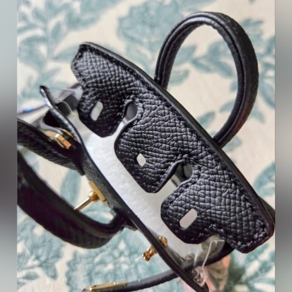 NWoT 👜 TINY PURSE Bag Charm 👜Black Vegan Leather & Clear PVC 🎁 Adorable Gift - Picture 5 of 6